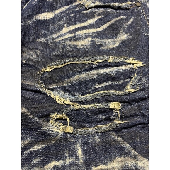 The Hertage By America Men's W38 L34 Patched Distressed Skinny Jeans Acid Wash - Picture 8 of 17